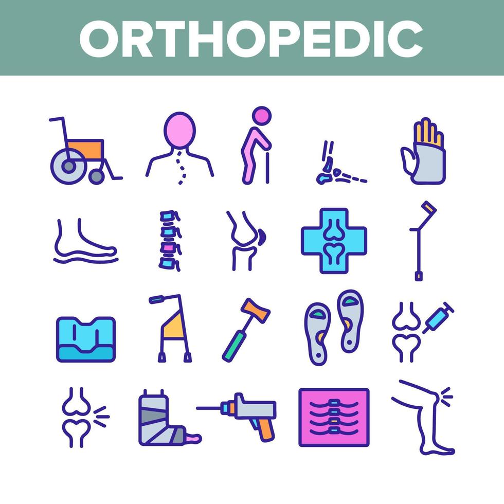 Orthopedic Color Elements Vector Icons Set