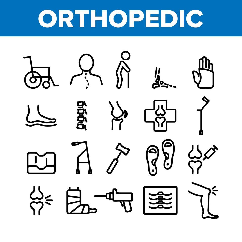 Orthopedic Collection Elements Vector Icons Set