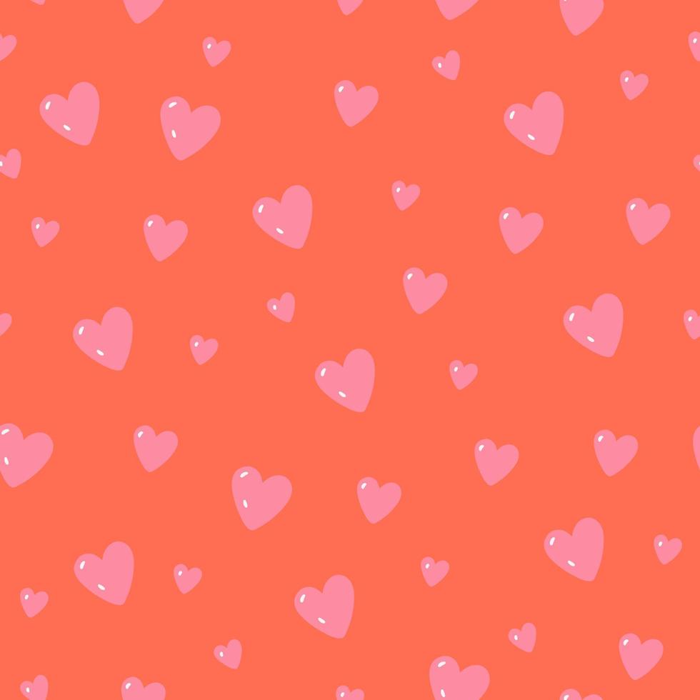 Valentine's day seamless pattern with hearts. Vector graphics.
