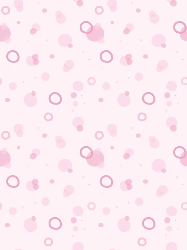 Cute girlish abstract seamless pink pattern with geometric circle shapes. vector
