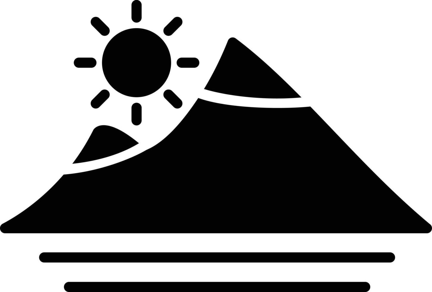 icono de glifo de montaña vector