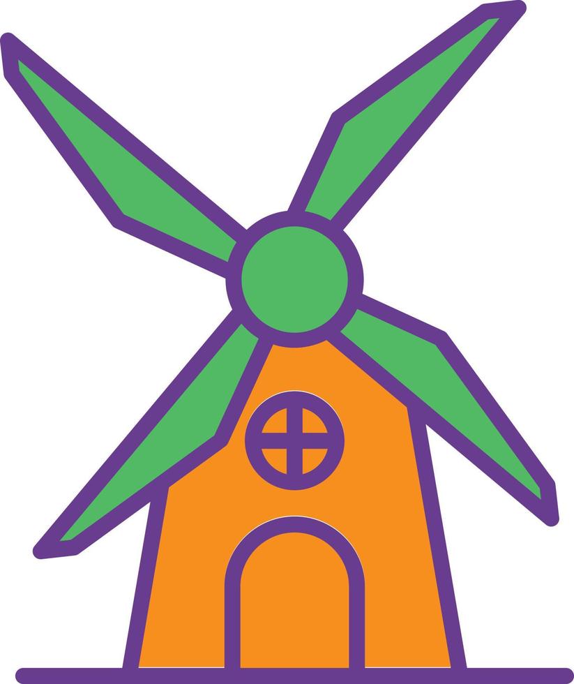 Mill Line Filled Two Color vector