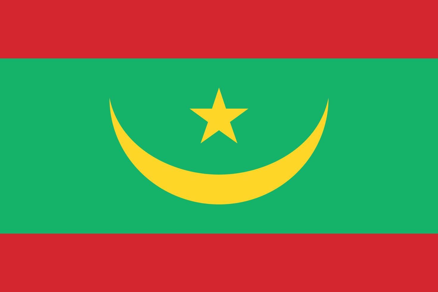 mauritania oficialmente bandera vector