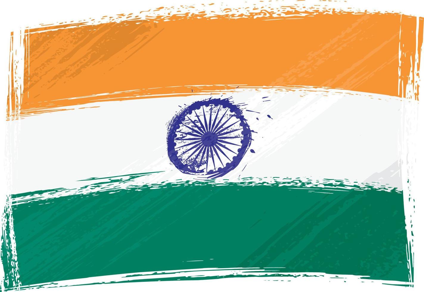 bandera nacional india creada en estilo grunge vector