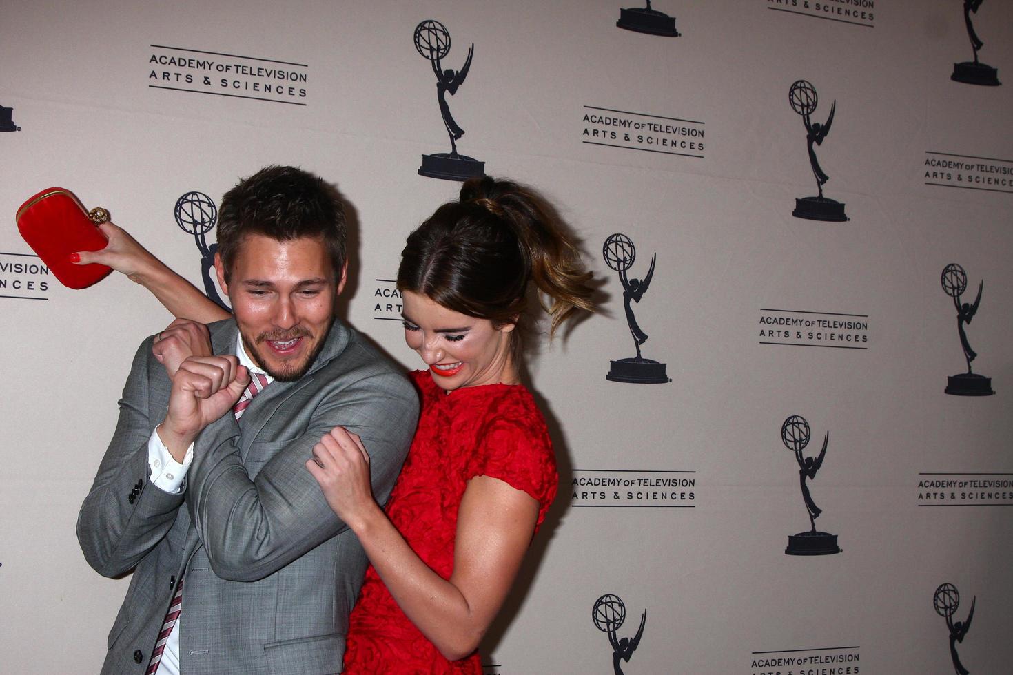LOS ANGELES, JUN 13 - Scott Clifton, Jacqueline MacInnes Wood arrives at the Daytime Emmy Nominees Reception presented by ATAS at the Montage Beverly Hills on June 13, 2013 in Beverly Hills, CA photo