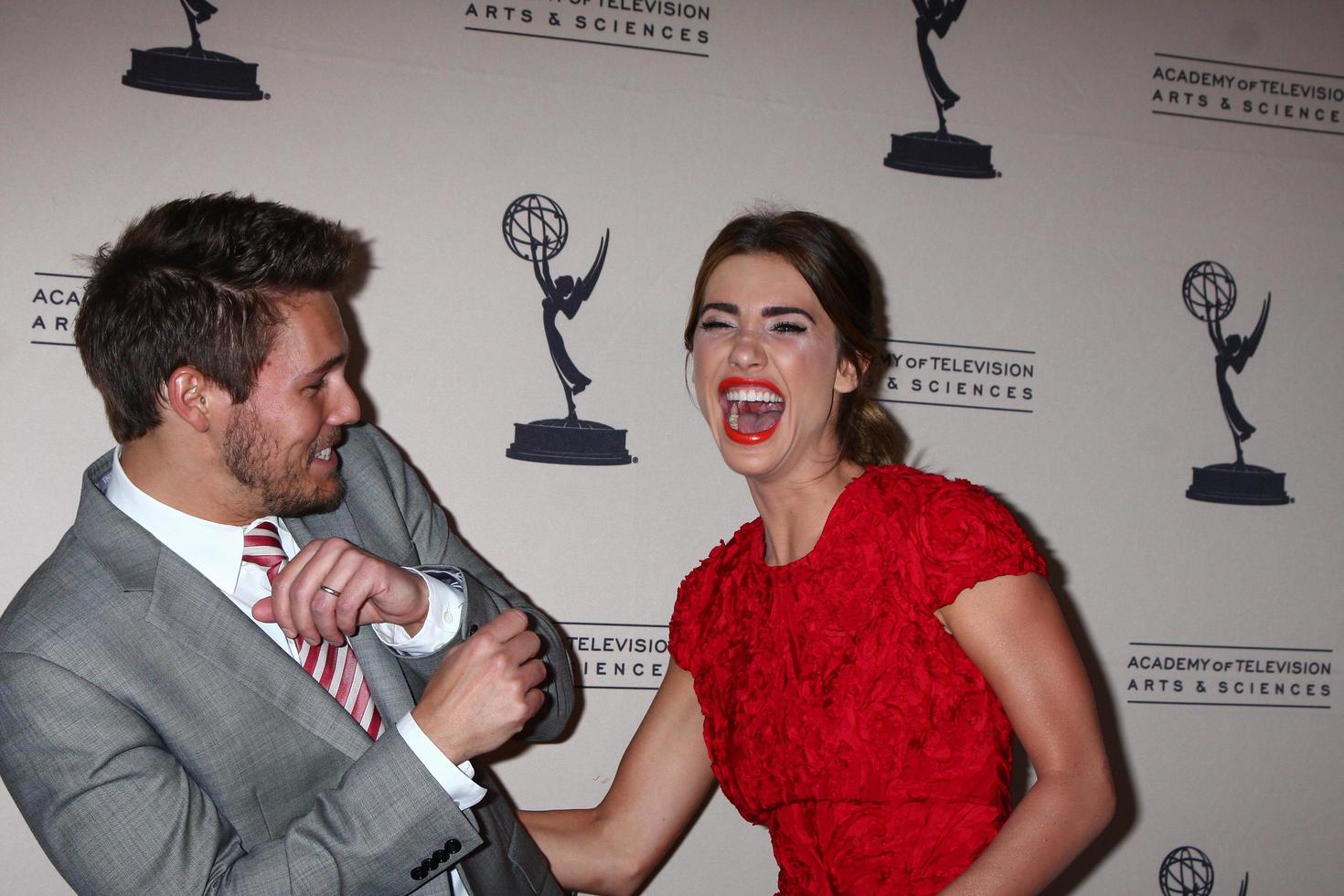 LOS ANGELES, JUN 13 - Scott Clifton, Jacqueline MacInnes Wood arrives at the Daytime Emmy Nominees Reception presented by ATAS at the Montage Beverly Hills on June 13, 2013 in Beverly Hills, CA photo