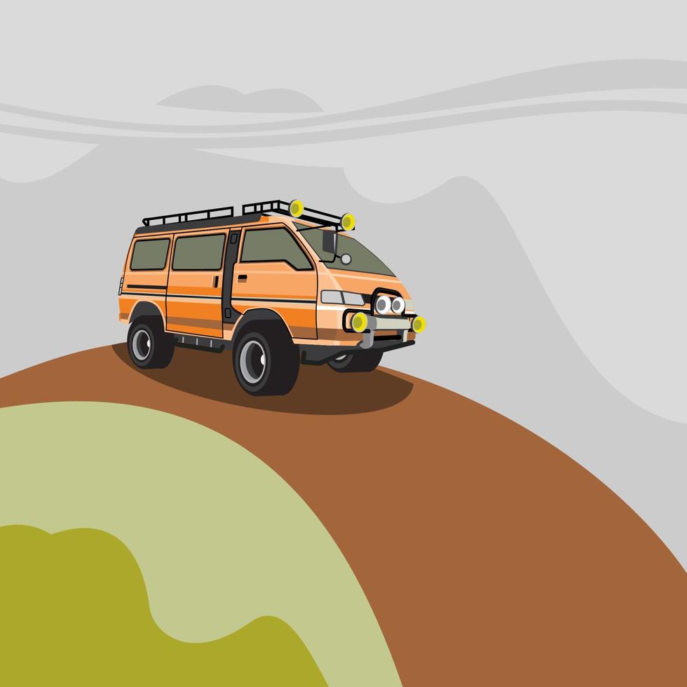 Car Adventure Vector Illustration