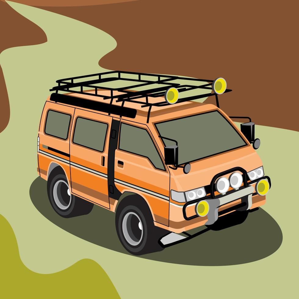 Car Adventure Vector Illustration
