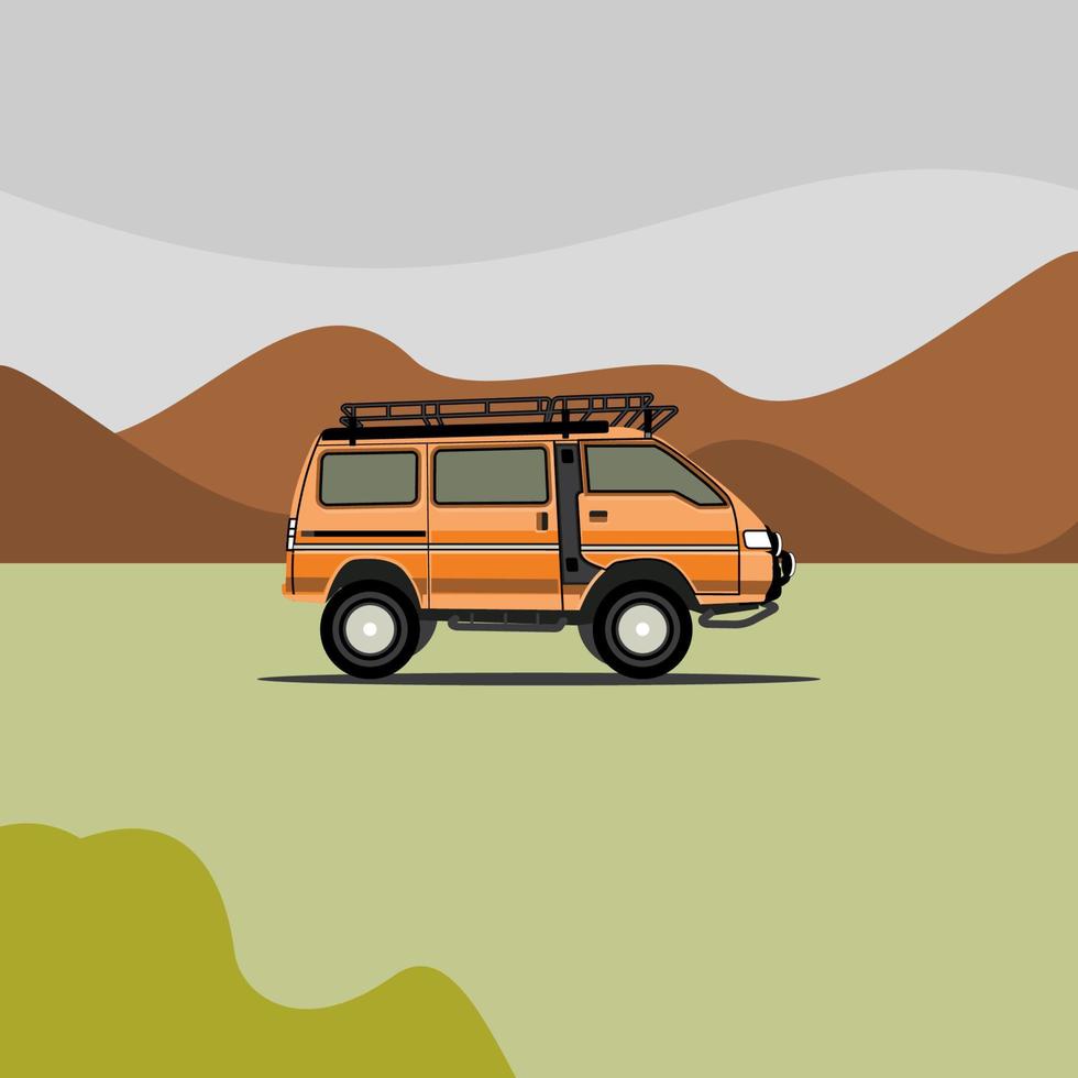 Car Adventure Vector Illustration