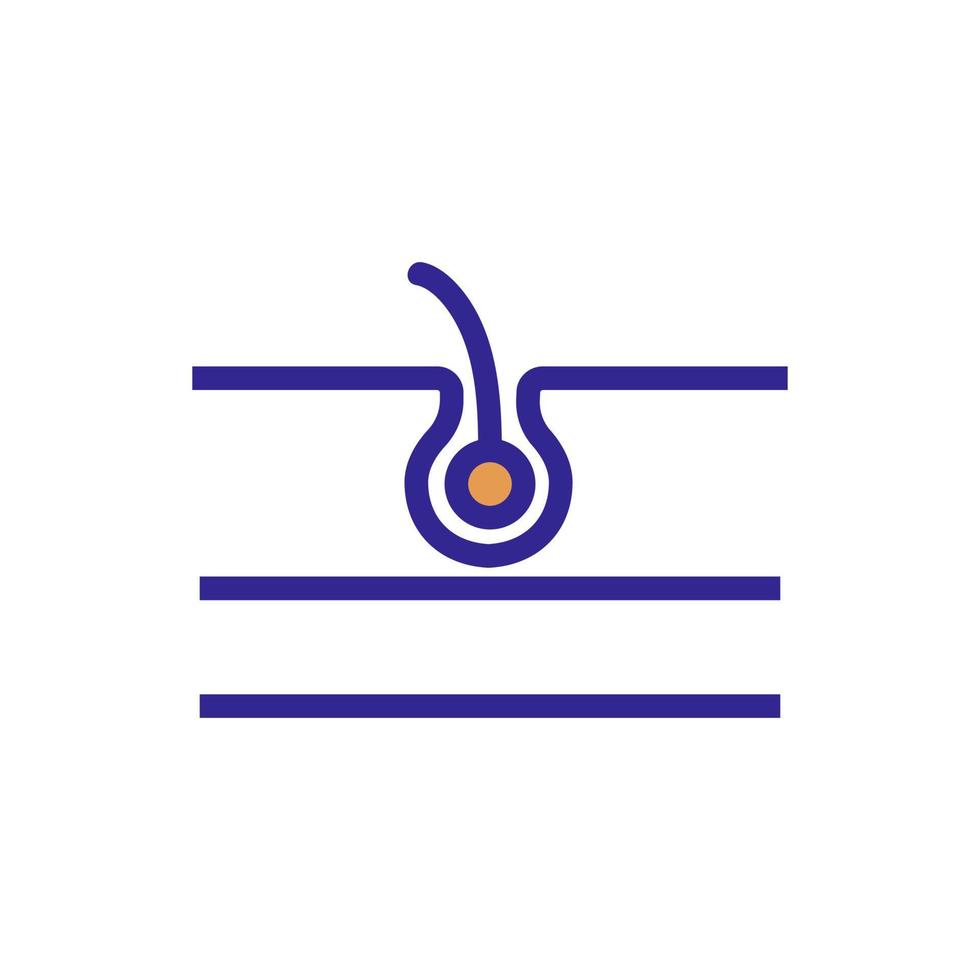 Hair icon vector. Isolated contour symbol illustration vector