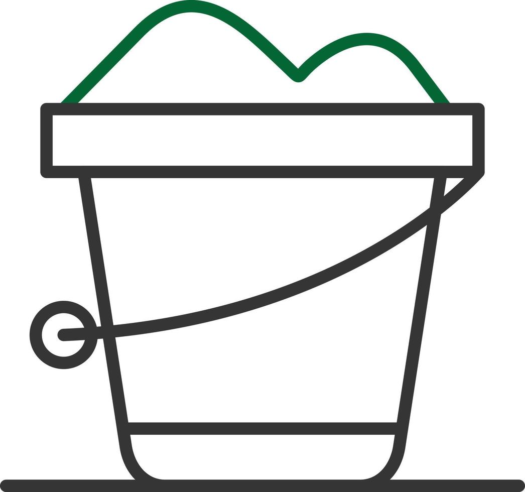 Sand Bucket Line Two Color vector