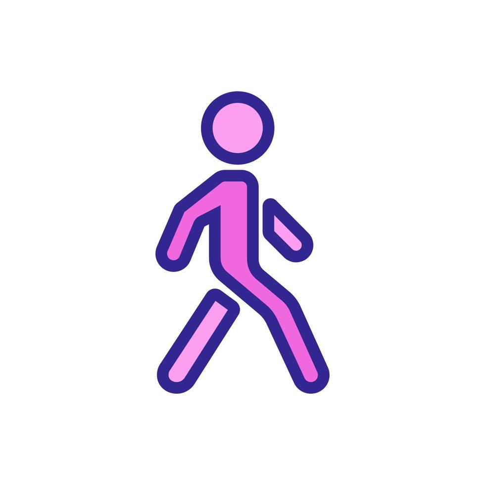 ilustración de contorno de vector de icono de figura de hombre caminando