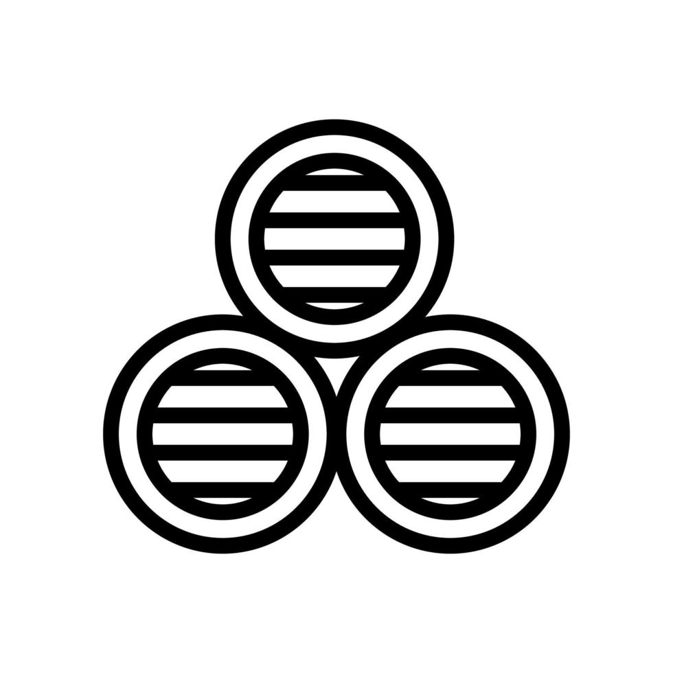 barriles con vector de icono de whisky. ilustración de símbolo de contorno aislado