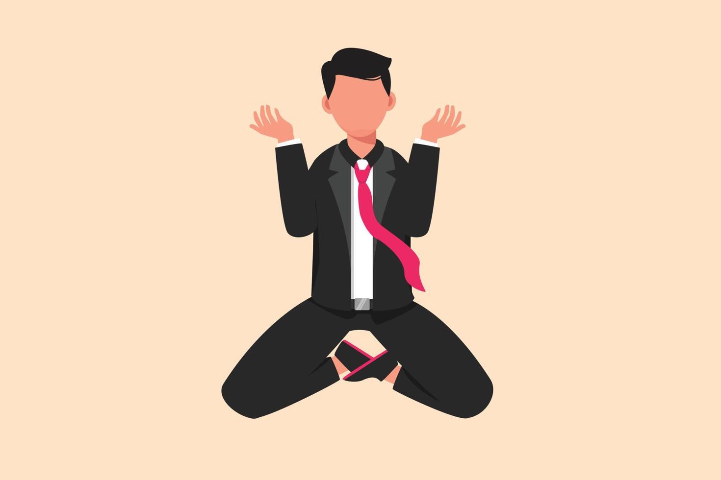 Business design drawing depressed businessman despair suffer grief