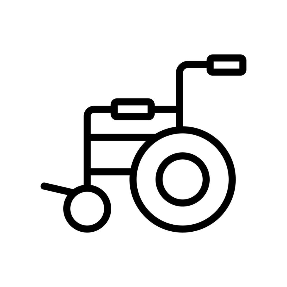 ilustración de contorno de vector de icono de silla de ruedas