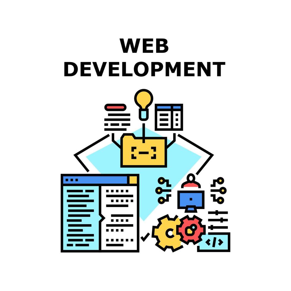 Web Development Vector Concept Color Illustration
