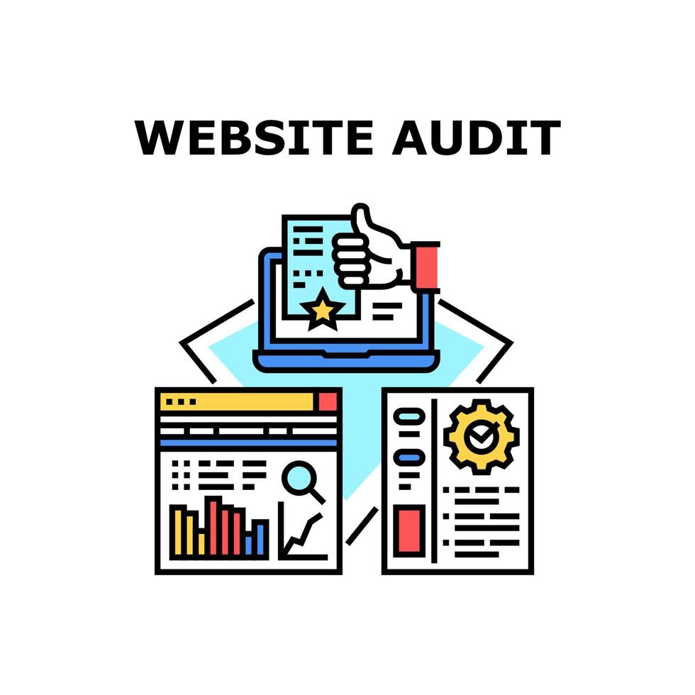 Website Audit Vector Concept Color Illustration