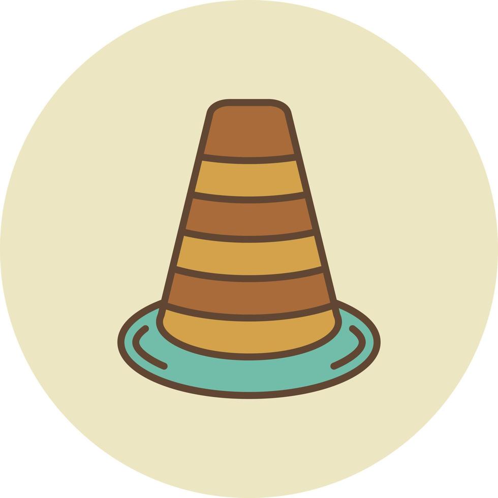 cono de trafico lleno retro vector