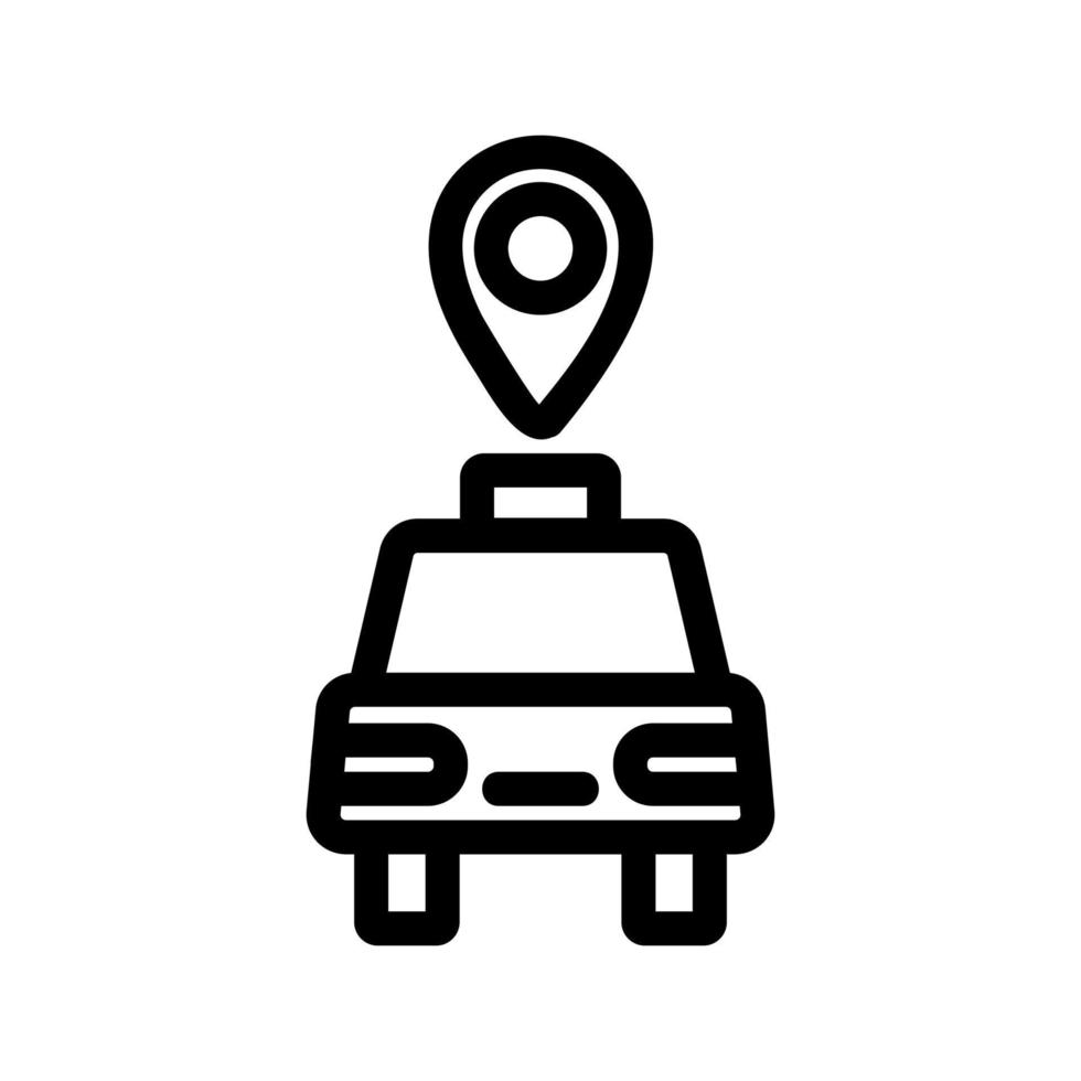 Taxi car icon vector. Isolated contour symbol illustration vector