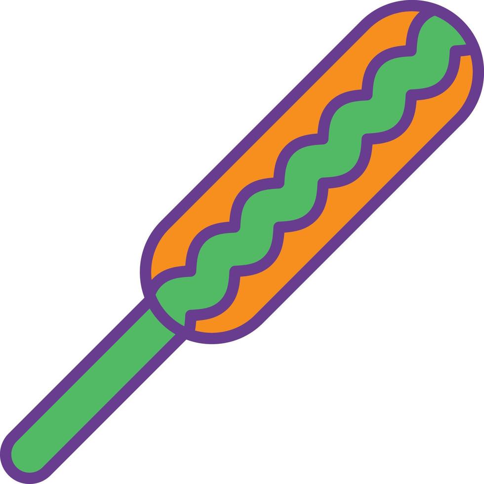 línea corndog llena de dos colores vector