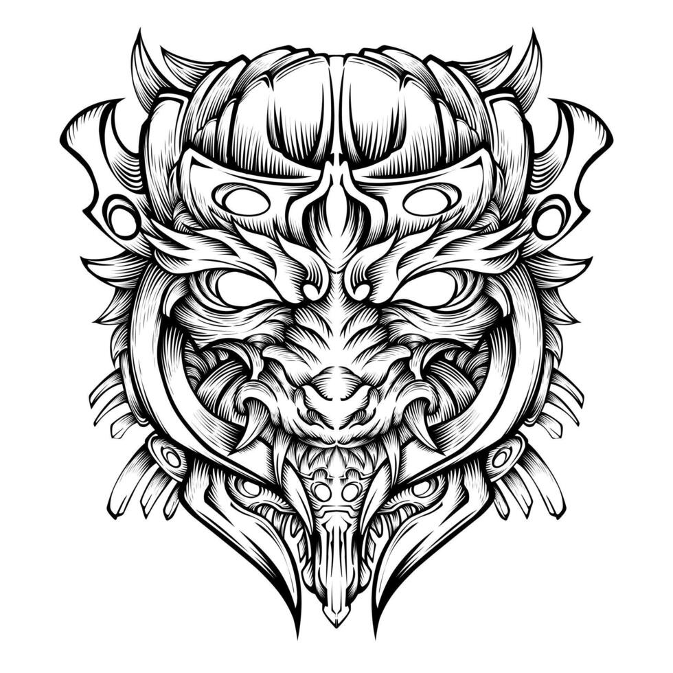 Tattoo devil mask vector design