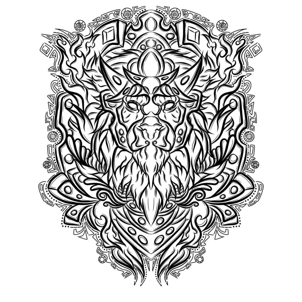 lion head tattoo vector design