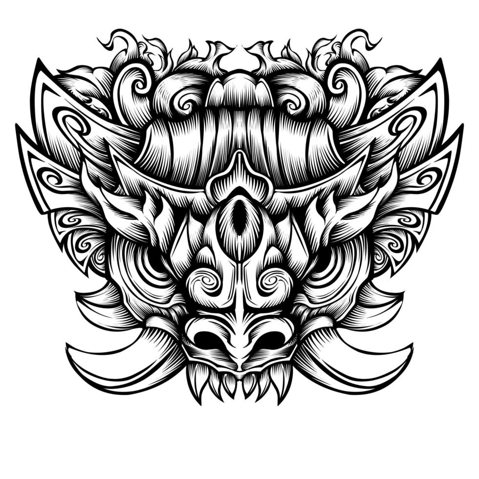 Devil's head tattoo tribal vector design