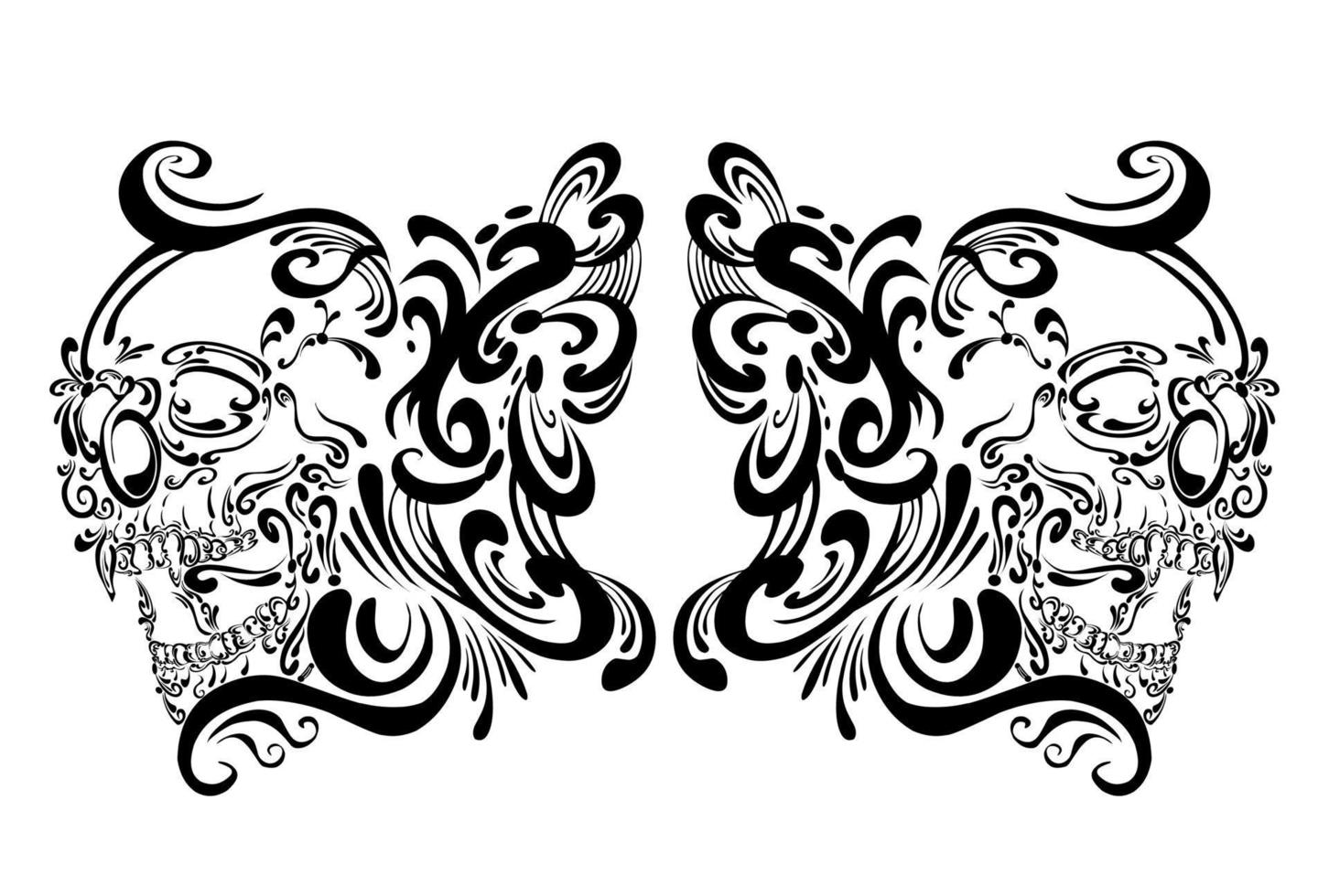 vector de tatuaje de calavera tribal 9766938 Vector en Vecteezy