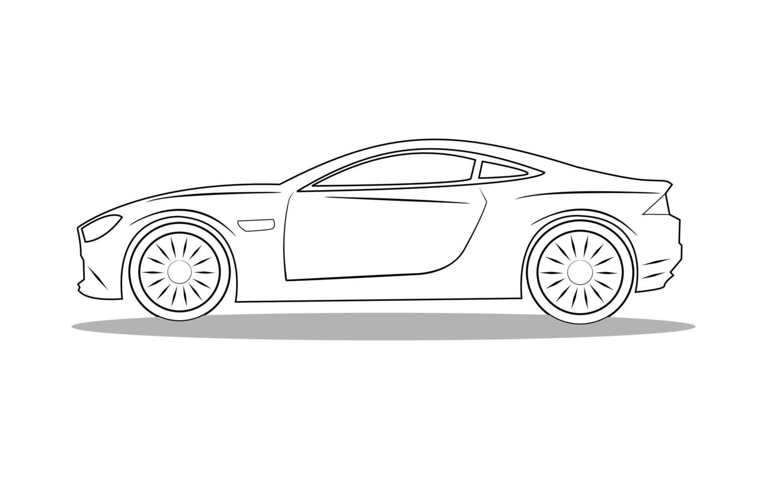 Car vector line art illustration