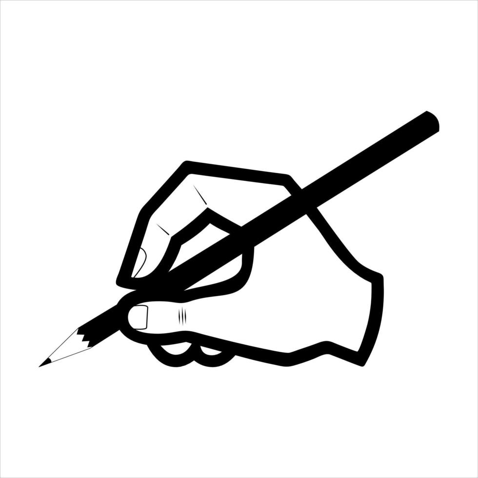 Writing hand with pencil icon vector