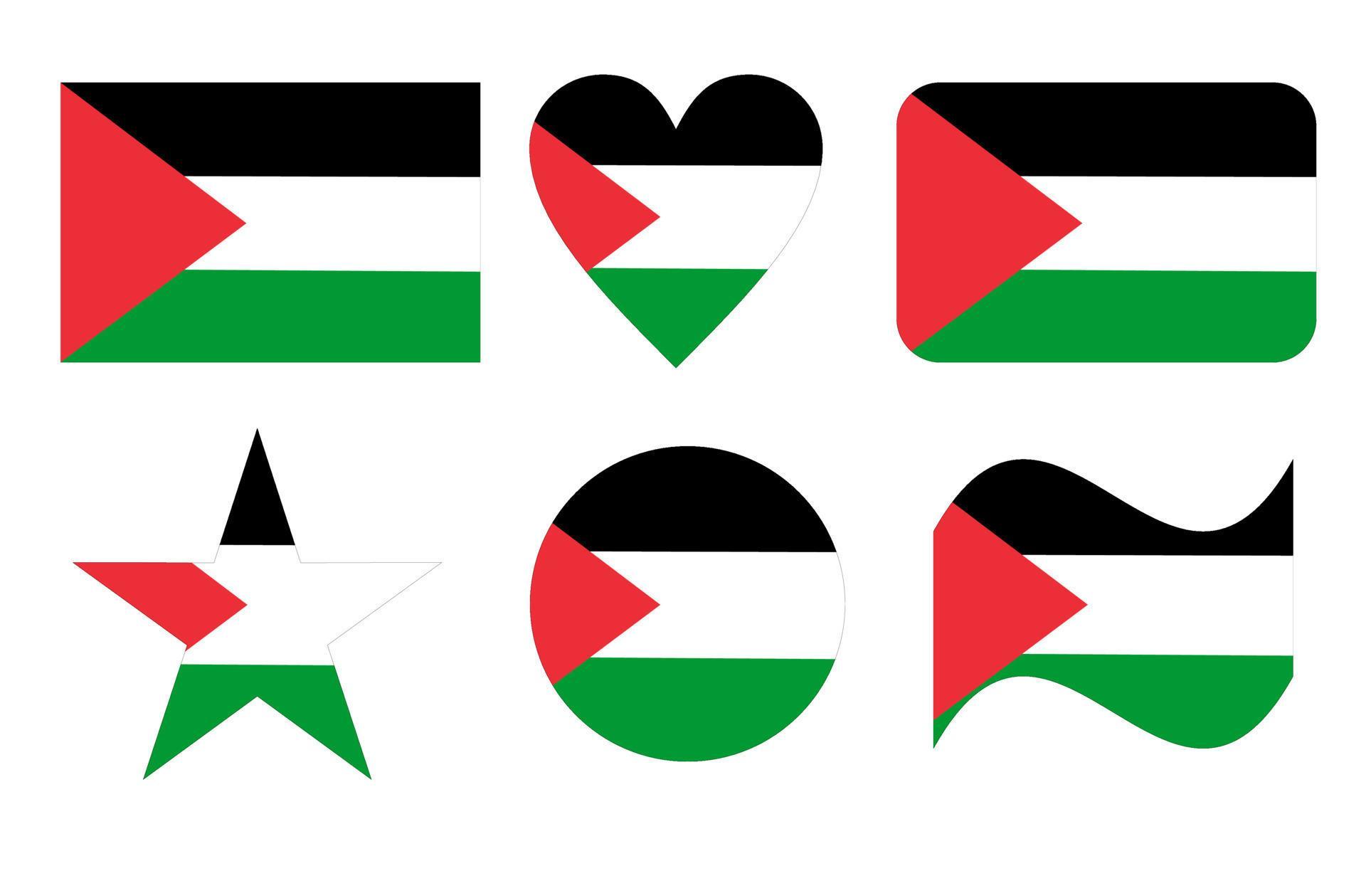 bandera palestina, bandera de palestina en vector de seis formas