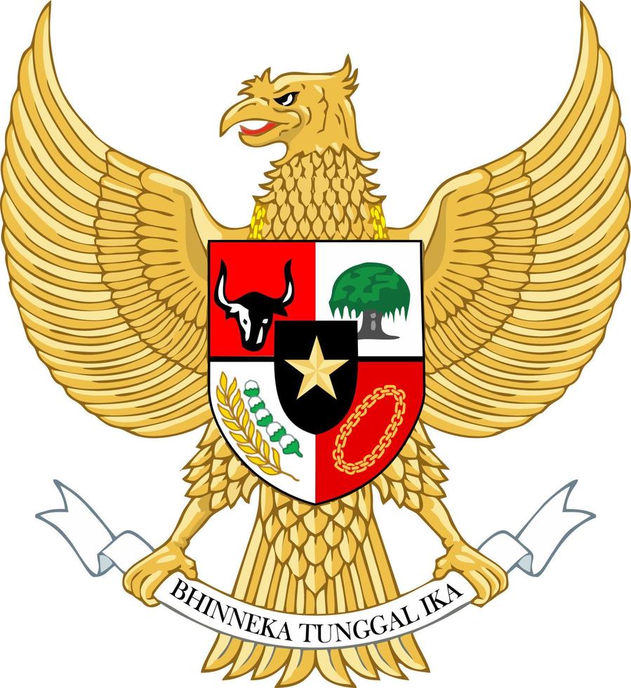 Garuda Pancasila, logo of Indonesia vector illustration