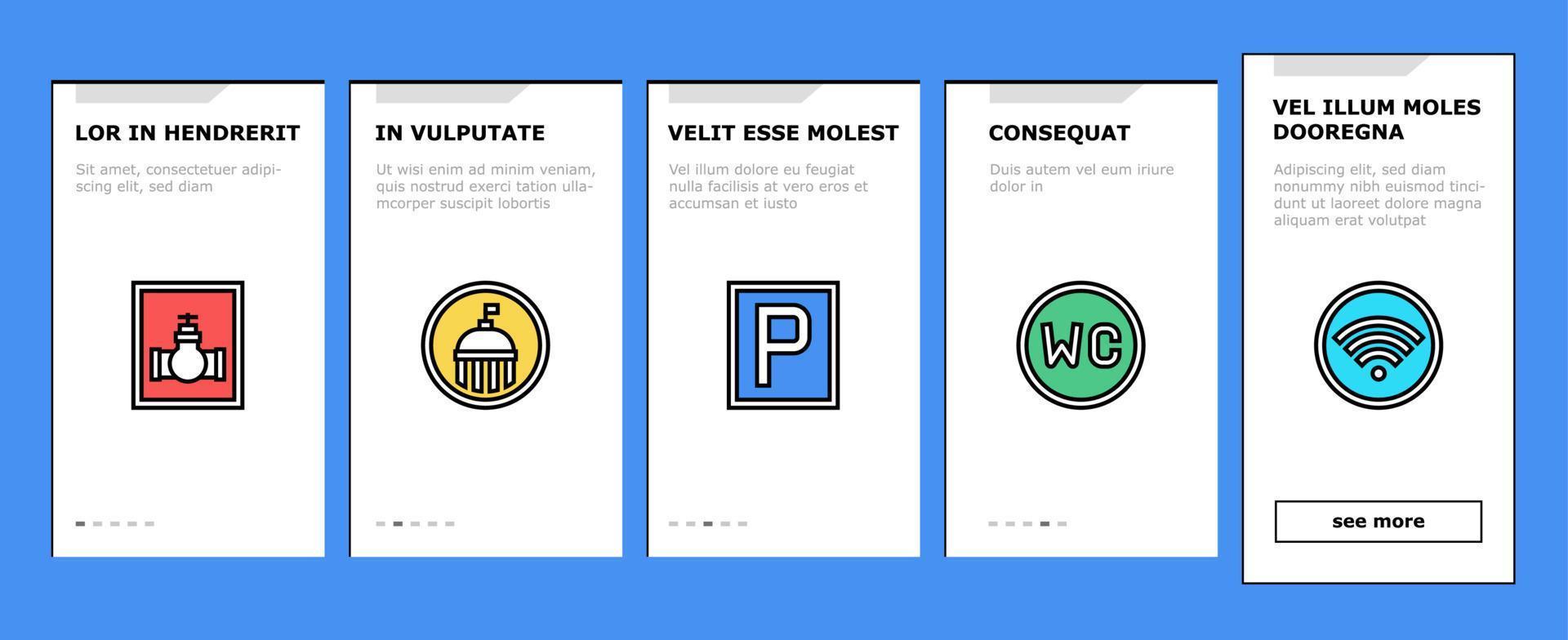 Public Service Signs Onboarding Icons Set Vector