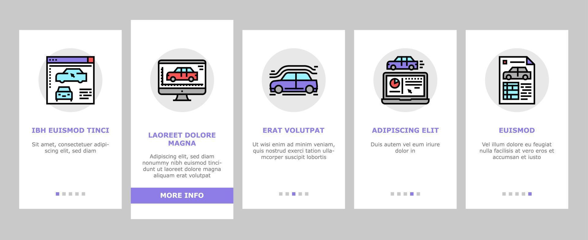 Modeling Engineering Onboarding Icons Set Vector