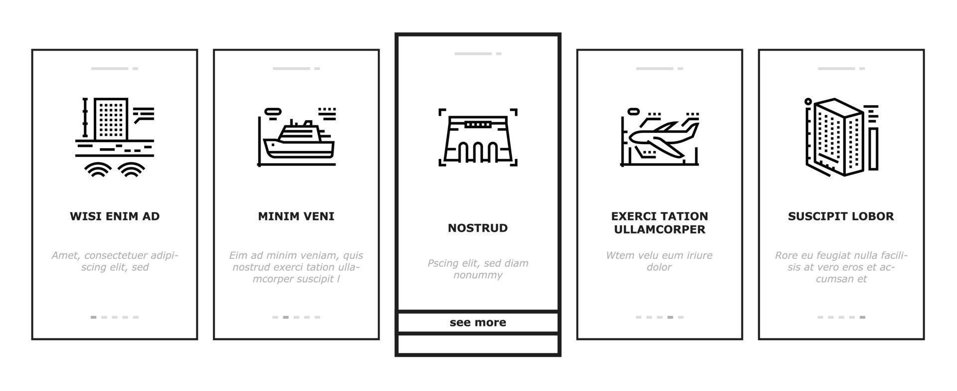 Modeling Engineering Onboarding Icons Set Vector