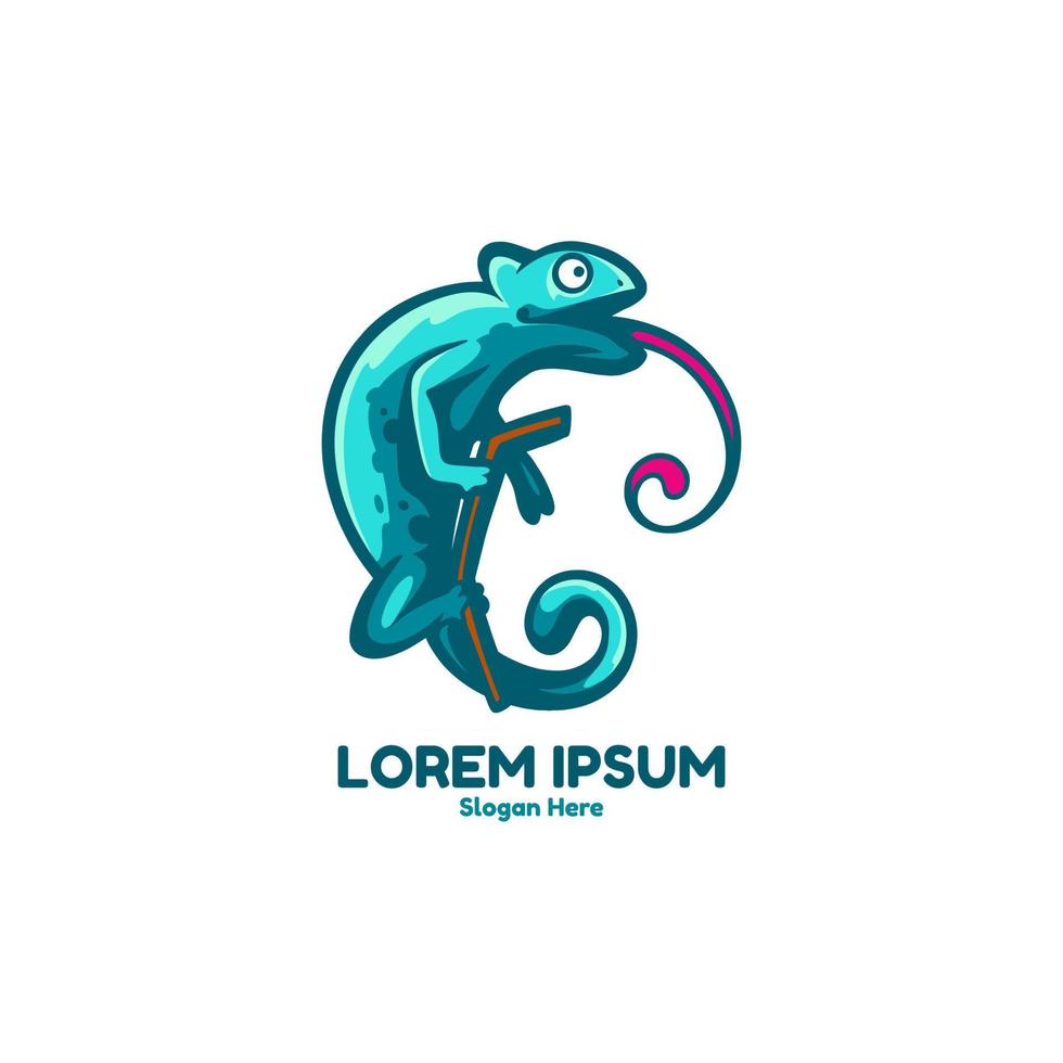 Cameleon Animal Character Logo vector