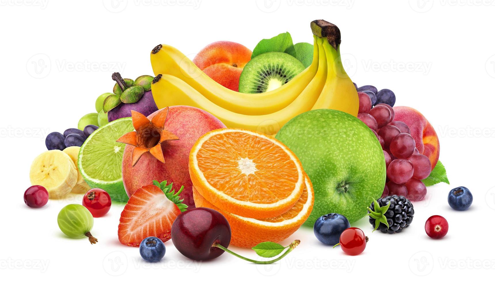 Fruits isolated on white background photo