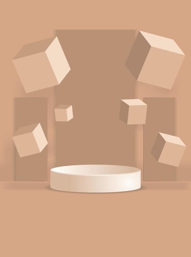 Minimalist 3d abstract podium with pastel color vector