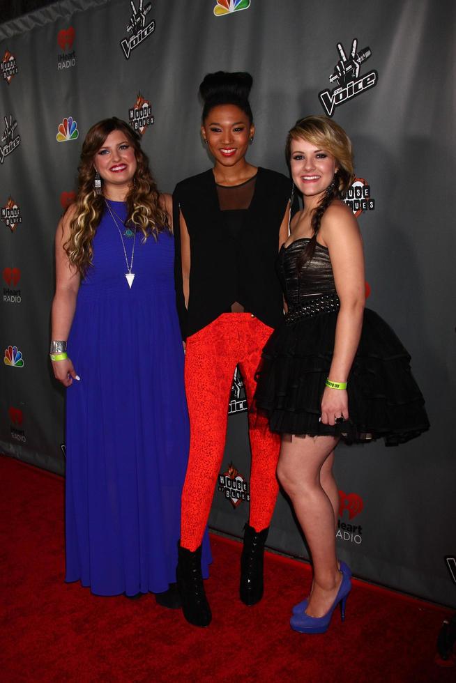 los angeles, 8 de mayo - sarah simmons, judith hill, amber carrington llega al evento voice season 4 top 12 en house of blues el 8 de mayo de 2013 en west hollywood, ca foto