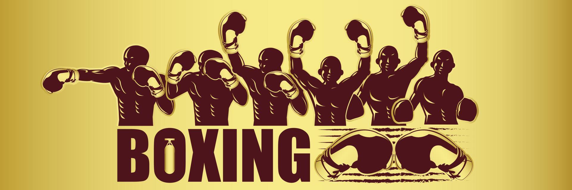 Illustration of golden six winner concept for boxing banner vector