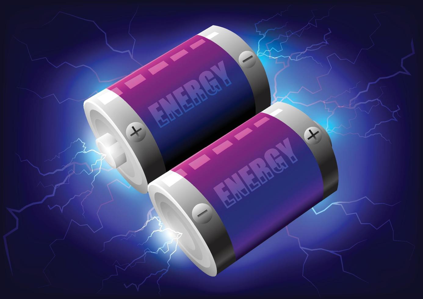Illustration of Two Battery.It's for energy concept vector
