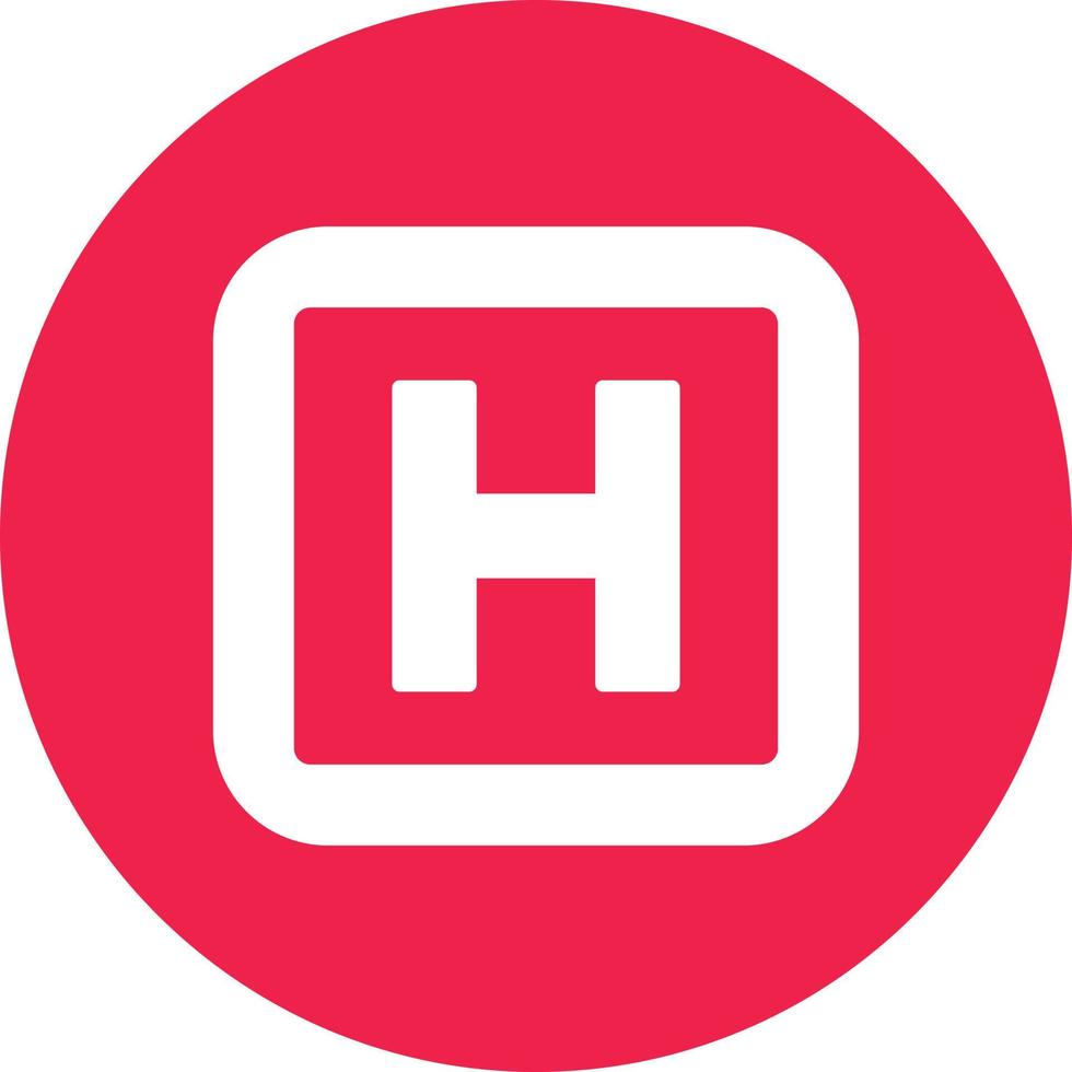 Heliport Glyph Circle Multicolor vector