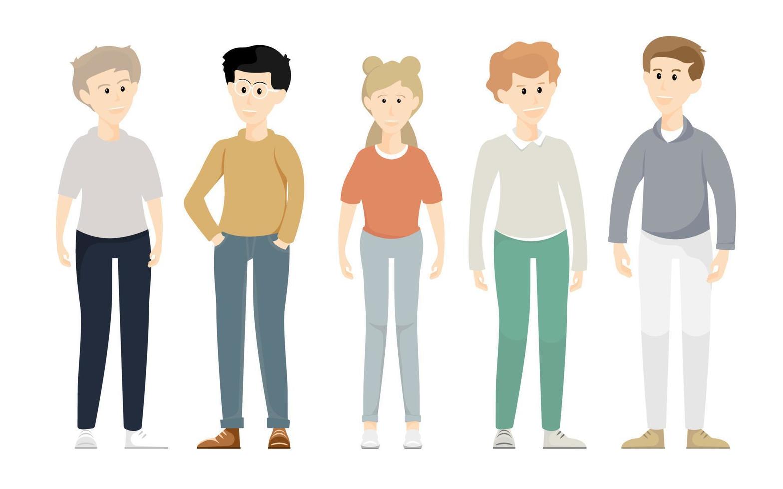 Young people standing design, Vector illustration.