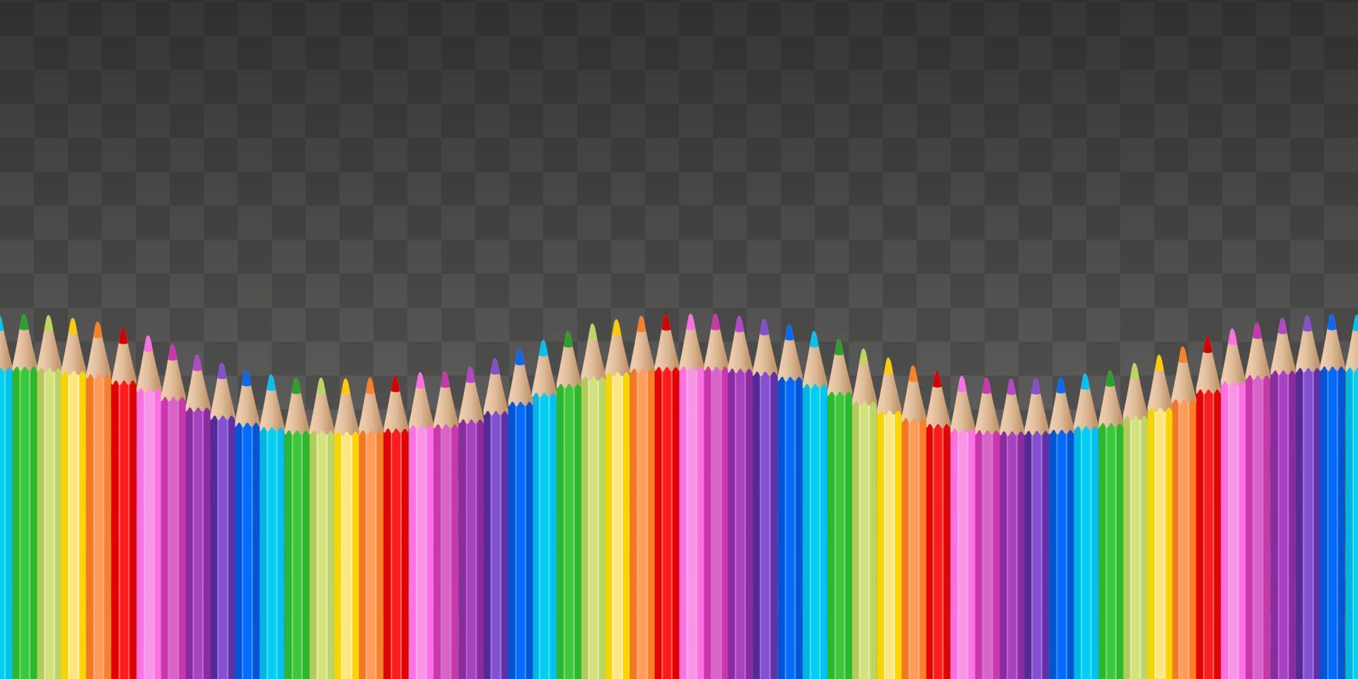 seamless banner with colorful pencils. back to school border vector