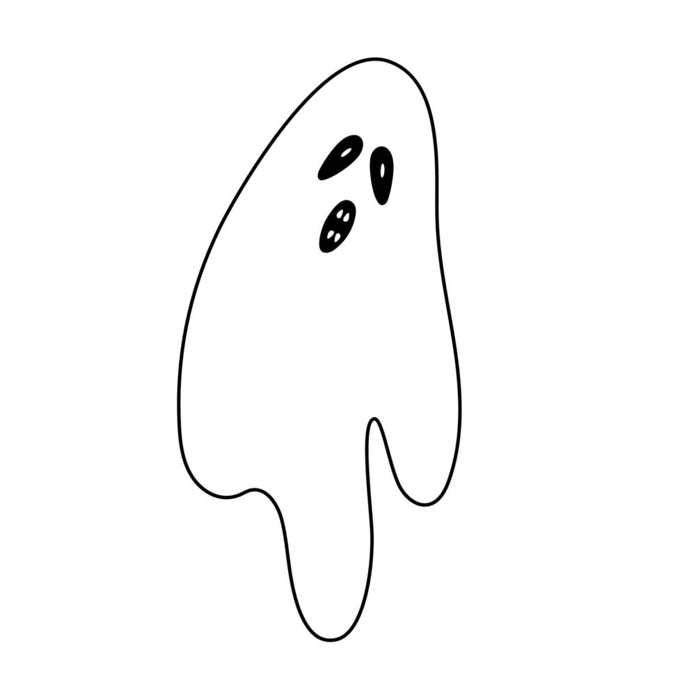 garabato espeluznante fantasma elemento de diseño de halloween vector