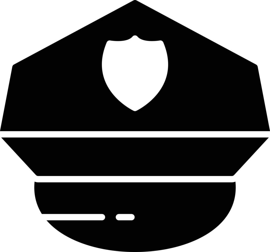 Police Hat Glyph Icon vector