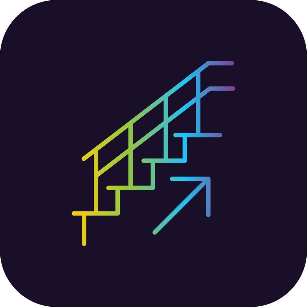 icono de gradiente de escaleras vector