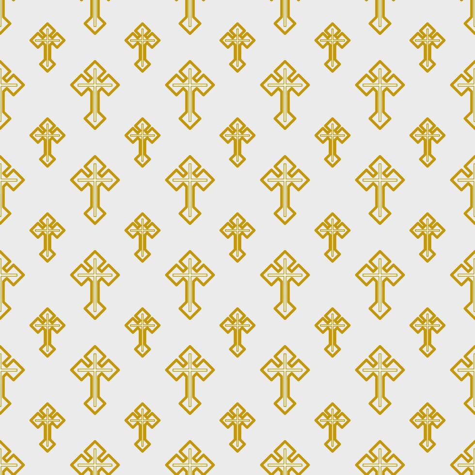 Golden Crucifix with shadow on white background vector