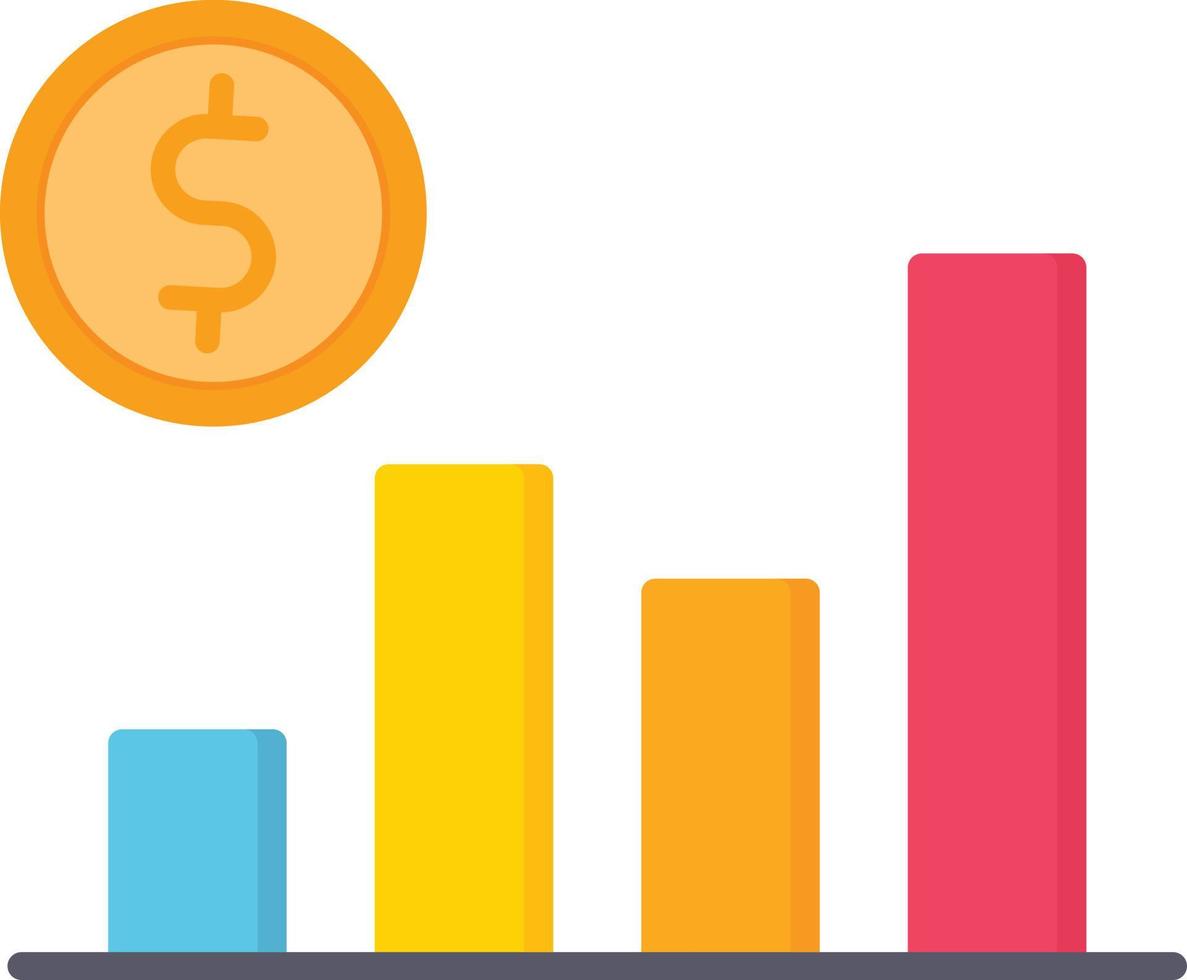 Bar Chart Flat Icon vector