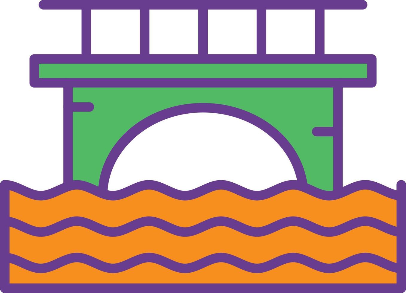 Bridge Line Filled Two Color vector